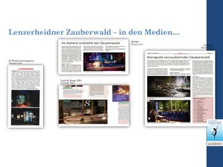 Lenzerheidner Zauberwald – in den Medien…
SI Weihnachtsmagazin
Dezember 2015
Land & Berge (DE)
November 2015
BÜWO
Oktober 2015
Novitats
Oktober 2015
 