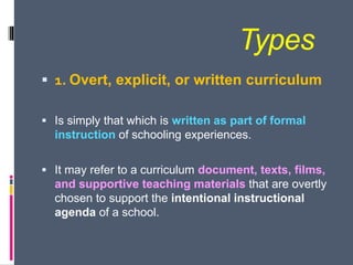Overt Curriculum Image Cuiculum development -concept | PPT