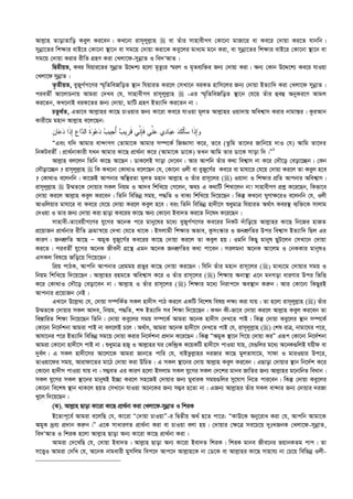 Avj­vn ZvovZvwo Keyj Ki‡eb| KL‡bv ivm~jyj­vn  ev Zuvi mvnvexMY †Kv‡bv gvRv‡i ev Ke‡i †`vqv Ki‡Z hvbwb|
mybœv‡Zi wk¶vi evB‡i †Kv‡bv ¯’v‡b ev mg‡q †`vqv Kiv‡K Key‡ji gva¨g g‡b Kiv, ev mybœv‡Zi wk¶vi evB‡i †Kv‡bv ¯’v‡b ev
mg‡q †`vqv Kivi ixwZ MÖnY Kiv †Ljv‡d-mybœvZ I we`ÔAvZ|
wØZxqZ, Kei whqvi‡Zi mybœvZ D‡Ïk¨ n‡jv g„Zz¨i ¯§iY I g„Ze¨w³i Rb¨ †`vqv Kiv| Ab¨ †Kvb D‡Ï‡k¨ Ke‡i hvIqv
†Ljv‡d mybœvZ|
Z…ZxqZ, eyRyM©M‡Yi ¯§„wZweRwoZ ¯’vb whqviZ Ki‡j †mLv‡b eiKZ nvwm‡ji Rb¨ †`vqv BZ¨vw` Kiv †Ljv‡d mybœvZ|
cieZx© Av‡jvPbvq Avgiv †`Le †h, mvnvexMY ivm~jyj­vn  -Gi ¯§„wZweRwoZ ¯’v‡b †h‡q Zuvi ûeû AbyKi‡Y Avgj
Ki‡Zb, KL‡bvB eiK‡Zi Rb¨ †`vqv, gvwU MÖnY BZ¨vw` Ki‡Zb bv|
PZz_©Z, Gfv‡e Avj­vni Kv‡Q PvIqvi Rb¨ Kv‡iv Ke‡i hvIqv g~jZ Avj­vni Iqv`vq Awek¦vm Kivi bvgvš—i| KziAvb
Kvix‡g gnvb Avj­vn e‡j‡Qb:
‫ﹺ‬‫ﻥ‬‫ﺎ‬‫ﻋ‬‫ﺩ‬ ‫ﹶﺍ‬‫ﺫ‬ِ‫ﺇ‬ ‫ﹺ‬‫ﻉ‬‫ﺍ‬‫ﺩ‬‫ﺍﻟ‬ ‫ﹶ‬‫ﺓ‬‫ﻭ‬‫ﻋ‬‫ﺩ‬ ‫ﺏ‬‫ﹺﻴ‬‫ﺠ‬ُ‫ﺃ‬ ‫ﺏ‬‫ﹺﻴ‬‫ﺭ‬‫ﹶ‬‫ﻗ‬ ‫ﱢﻲ‬‫ﻨ‬ِ‫ﺈ‬‫ﹶ‬‫ﻓ‬ ‫ﱢﻲ‬‫ﻨ‬‫ﻋ‬ ‫ﻱ‬‫ﺩ‬‫ﺎ‬‫ﺒ‬‫ﻋ‬ ‫ﻙ‬‫ﹶ‬‫ﻟ‬َ‫ﺄ‬‫ﺴ‬ ‫ﹶﺍ‬‫ﺫ‬ِ‫ﺇ‬‫ﻭ‬
ÒGes hw` Avgvi ev›`vMY †Zvgv‡K Avgvi m¤ú‡K© wRÁvmv K‡i, Z‡e (Zzwg Zv‡`i Rvwb‡q `vI †h) Avwg Zv‡`i
wbKUeZx©©| cÖv_©bvKvix hLb Avgvi Kv‡Q cÖv_©bv K‡i (Avgv‡K Wv‡K) ZLb Avwg Zvi Wv‡K mvov w`|Ó1
Avj­vn ej‡jb wZwb Kv‡Q Av‡Qb| WvK‡jB mvov †`‡eb| Avi Avcwb Zuvi K_v wek¦vm bv K‡i †`Š‡o †eov‡”Qb| †Kb
†`Šov‡”Qb ? ivm~jyj­vn  wK KL‡bv †Kv_vI e‡j‡Qb †h, †Kv‡bv Ijx ev eyRy‡M©i Ke‡i ev gvhv‡i †h‡q †`vqv Ki‡j Zv Keyj n‡e
? †Kv_vI e‡jbwb| Kv‡RB Avcbvi Aw¯’iZv g~jZ gnvb Avj­vn I Zuvi ivm~‡ji () Iqv`v I wk¶vi cÖwZ Avcbvi Awek¦vm|
ivm~jyj­vn  D¤§Z‡K †`vqvi mKj wbqg I Av`e wkwL‡q †M‡jb, A_P G K_vwU wkLv‡jb bv! mvnvexMY cÖkœ K‡i‡Qb, wKfv‡e
†`vqv Ki‡j Avj­vn Keyj Ki‡eb| wZwb wewfbœ mgq, c×wZ I evK¨ wkwL‡q w`‡q‡Qb| wKš‘ KL‡bv NyYv¶‡iI e‡jbwb †h, Ijx
AvIwjqvi gvhv‡i ev Ke‡i †h‡q †`vqv Ki‡j Keyj n‡e| eis wZwb wewfbœ nv`x‡m ïaygvÎ whqviZ A_©vr Kei¯’ e¨w³‡K mvjvg
†`Iqv I Zvi Rb¨ †`vqv Kiv Qvov Ke‡ii Kv‡Q Ab¨ †Kv‡bv Bev`Z Ki‡Z wb‡la K‡i‡Qb|
mvnvex-Zv‡eqxM‡Yi hy‡Mi A‡bK c‡i gvby‡li g‡a¨ eyRyM©M‡Yi Ke‡ii wbKU `uvwo‡q Avj­vni Kv‡Q wb‡Ri nvRZ
cÖ‡qvRb cÖv_©bvi ixwZ µgvš^‡q †`Lv †h‡Z _v‡K| Bmjvgx wk¶vi Afve, Kzms¯‹vi I RbkÖ“wZi Dci wek¦vm BZ¨vw` wQj Gi
KviY| RbkÖ“wZ Av‡Q Ñ AgyK eyRy‡M©i Ke‡ii Kv‡Q †`vqv Ki‡j Zv Keyj nq| Igwb wKQy gvbyl QyU‡jb †mLv‡b †`vqv
Ki‡Z| cieZx© hy‡Mi A‡bK Rxebx MÖ‡š’ Ggb A‡bK RbkÖ“wZi K_v cv‡eb| mijgbv A‡bK Av‡jg I †bKKvi gvbylI
GmKj wel‡q Rwo‡q wM‡q‡Qb|
wcÖq cvVK, Avcwb Avcbvi †cÖggq cÖfyi Kv‡Q †`vqv Ki‡Qb| whwb Zuvi gnvb ivm~‡ji () gva¨‡g †`vqvi mgq I
wbqg wkwL‡q w`‡q‡Qb| Avj­vni ing‡Z Awek¦vm K‡i I Zuvi ivm~‡ji () wk¶vq Abv¯’v G‡b gbMov aviYvi Dci wfwË
K‡i †Kv_vI †`Š‡o †eov‡eb bv| Avj­vn I Zuvi ivm~‡ji () wk¶vi g‡a¨ wbivc‡` Ae¯’vb Ki“b| Avi †Kv‡bv wKQyiB
Avcbvi cÖ‡qvRb †bB|
GLv‡b D‡j­L¨ †h, †`vqv m¤úwK©Z mKj nv`xm cvV Ki‡j GKwU we‡kl welq j¶¨ Kiv hvq| Zv n‡jv ivm~jyj­vn () Zuvi
D¤§Z‡K †`vqvi mKj Av`e, wbqg, c×wZ, kã BZ¨vw` me wk¶v w`‡q‡Qb| KLb Kx-fv‡e †`vqv Ki‡j Avj­vn Keyj Ki‡eb Zv
we¯—vwiZ wk¶v w`‡q‡Qb wZwb| †`vqv Key‡ji mgq m¤ú‡K© Avgiv A‡bK nv`xm †`L‡Z cvB| wKš‘ †`vqv Key‡ji ¯’vb m¤ú‡K©
†Kv‡bv wb‡`©kbv Avgiv cvB bv ej‡jB P‡j| A_©vr, Avgiv A‡bK nv`x‡m †`L‡Z cvB †h, ivm~jyj­vn () †kl ivÎ, bvgv‡hi c‡i,
Avhv‡bi c‡i BZ¨vw` wewfbœ mg‡q †`vqv Kivi wb‡`©kbv cÖ`vb K‡i‡Qb| wKš‘ ÒAgyK ¯’v‡b wM‡q †`vqv KiÓ Giƒc †Kv‡bv wb‡`©kbv
Avgiv †Kv‡bv nv`x‡m cvB bv| ïaygvÎ nR¡ I Avj­vni Ni †Kw›`ªK K‡qKwU nv`x‡m cvIqv hvq, †h¸wji g‡a¨ A‡bK¸wjB hqxd ev
`ye©j| G mKj nv`x‡mi Av‡jv‡K Avgiv Rvb‡Z cvwi †h, evBZzj­vni `iRvi Kv‡Q gyjZvhv‡g, mvdv I gviIqvi Dc‡i,
ZvIqv‡di mgq, Avivdv‡Zi gv‡V †`vqv Kiv DwPZ| G mKj ¯’v‡bi †`vq Avj­vn Keyj Ki‡eb| GQvov †`vqvi ¯’vb wb‡`©k K‡i
†Kv‡bv nv`xm cvIqv hvq bv| m¤¢eZ Gi KviY n‡jv Bmjvg mKj hy‡Mi mKj †`‡ki gvbe RvwZi Rb¨ Avj­vni g‡bvwbZ weavb|
mKj hy‡Mi mKj ¯’v‡bi gvbylB B”Qv Ki‡j mn‡RB †`vqvi Rb¨ gyeviK mgq¸wji my‡hvM wb‡Z cvi‡eb| wKš‘ †`vqv Key‡ji
†Kv‡bv we‡kl ¯’vb _vK‡j nqZ †mLv‡b hvIqv A‡b‡Ki Rb¨ m¤¢e n‡Zv bv| GRb¨ Avj­vni Zuvi mKj ev›`vi Rb¨ †`vqvi `iRv
Ly‡j w`‡q‡Qb|
(S). Avj­vn Qvov Kv‡iv Kv‡Q cÖv_©bv Kiv †Ljv‡d-mybœvZ I wkiK
B‡Zvc~‡e© Avgiv e‡jwQ †h, Kv‡iv Ò†`vqv PvIqvÓ-i wØZxq A_© n‡Z cv‡i: ÒKvD‡K Aby‡iva Kiv †h, Avcwb Avgv‡K
AgyK `ªe¨ cÖ`vb Ki“b|Ó G‡K mvaviYZ cÖv_©bv Kiv ev PvIqv ejv nq| †`vqvi †¶‡Î me‡P‡q `ytLRbK †Ljv‡d-mybœvZ,
we`ÔAvZ I wkiK n‡jv Avj­vn Qvov Ab¨ Kv‡iv Kv‡Q cÖv_©bv Kiv|
Avgiv †`‡LwQ †h, †`vqv Bev`Z| Avj­vn Qvov Ab¨ Kv‡iv Bev`Z wkiK| wkiK gvbe Rxe‡bi fqvbKZg cvc| Zv
m‡Ë¡I Avgiv †`wL †h, A‡bK bvgavix gymwjg wec‡` Avc‡` Avj­vn‡K bv †W‡K ev Avj­vni Kv‡Q mvnvh¨ bv †P‡q wewfbœ Ijx-
 