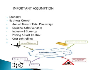  Economy
 Business Growth
I. Annual Growth Rate Percentage
II. Seasonal Sales Variance
• Industry & Start-Up
• Pricing & Cost Control
i. Cost controlling
ii. Inventory Turnover & Accounts Payable
 