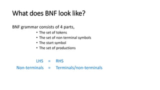 BNF & EBNF | PPTX | Programming Languages | Computing