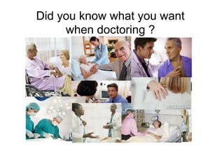 Did you know what you want
     when doctoring ?
 