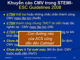 18/05/2016 40PGS TS Hồ Thượng Dũng-- BV Thống Nhất- TP HCM
Khuyến cáo CMV trong STEMI-
ESC Guidelines 2008
  TSH thất bạ...
