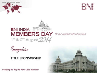 BNI India Members Day 2014 - Event Sponsorship