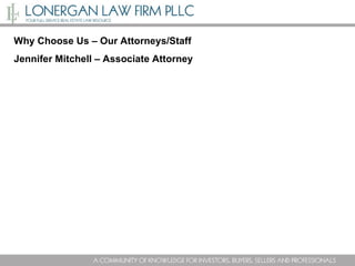 Why Choose Us – Our Attorneys/Staff Jennifer Mitchell – Associate Attorney  