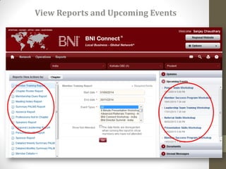 View Reports and Upcoming Events
 