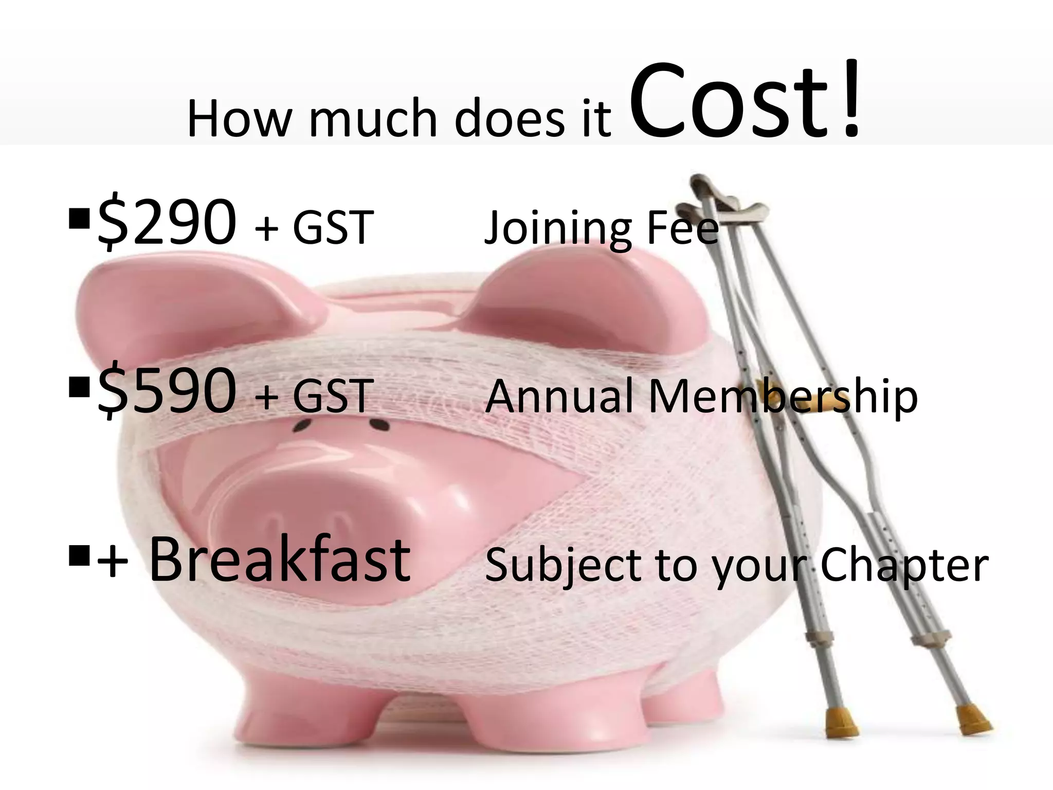 How much does it Cost!$290 + GST			Joining Fee