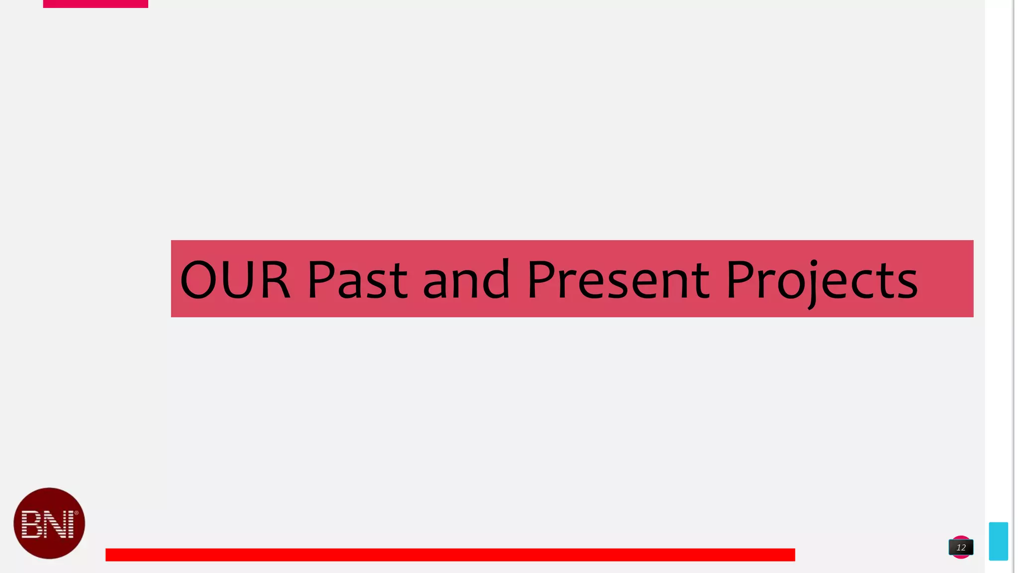 12
OUR Past and Present Projects
 