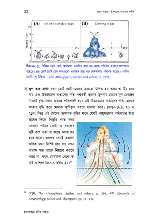 32                                                           পৰ্থম অধয্ায় : ইসলােমর সতয্তার দলীল




     িচতৰ্-১৯: (A) িবিচ্ছন্ন েছাট েছাট েমঘমালা একিতৰ্ত হেয় বড় েমেঘ পিরণত হওয়ার অেপক্ষায়
     রেয়েছ। (B) েছাট েছাট েমঘ কণাগ‌ুেলা একিতৰ্ত হেয় বড় েমঘমালায় পিরণত হেয়েছ। পািনর
     েফাটা (*) িচিহ্নত। (The Atmosphere, Anthes and others, p. 269)


3) স্তূপ কের রাখা: যখন েছাট েছাট েমঘখণ্ড একেতৰ্ িমিলত হয় তখন তা উঁচু হেয়
      যায় এবং উড্ডয়মান বাতােসর গিত পাশব্র্বতর্ী স্থােনর তুলনায় েমেঘর মূ ল েকেন্দৰ্র
      িনকেট বৃ িদ্ধ েপেয় অতয্ন্ত শিক্তশালী হয়। এই উড্ডয়মান বাতােসর গিত েমেঘর
      আকার বৃ িদ্ধ কের েমঘেক স্তূপীকত করেত সাহাযয্ কের। (েদখু ন-১৯.B, ২০ ও
                                    ৃ
      ২১নং িচতৰ্) এই েমেঘর কৰ্মাগত বৃ িদ্ধর ফেল েমঘিট বায়ু মণ্ডেলর অিধকতর ঠাণ্ডা
      স্থােনর িদেক িবস্তৃিত লাভ কের
      েসখােন পািনর েফাটা ও বরেফর
      সৃ িষ্ট কের এবং তা আেস্ত আেস্ত বড়
      হেত থােক। এরপর যখনই এগ‌ুেলা
      অিধক ওজন িবিশষ্ট হেয় যায় তখন
      বাতাস আর তােক িনয়ন্তৰ্ণ করেত
      পাের না। ফেল, েমঘমালা েথেক তা
                                         28
      বৃ িষ্ট ও িশলা িহেসেব বিষর্ত হয়।




28
      েদখুন, The Atmosphere, Anthes and others, p. 269, এবং Elements of
      Meteorology, Miller and Thompson, pp. 141-142.


ইসলােমর সিচতৰ্ গাইড
 