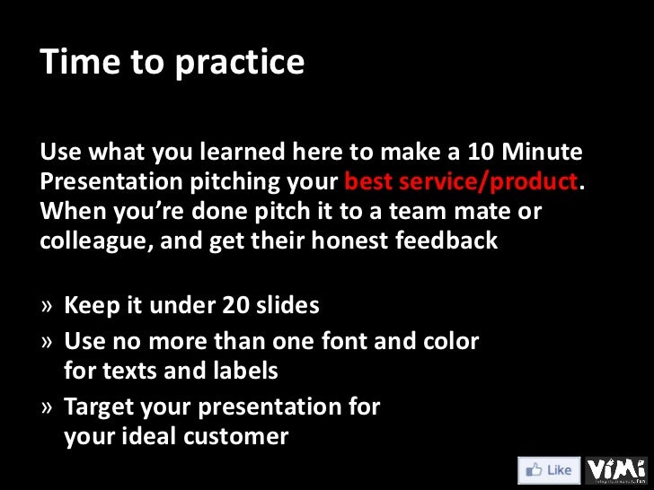 how to make a good 10 minute presentation