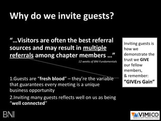 How to be effective at inviting guests to your BNI chapter