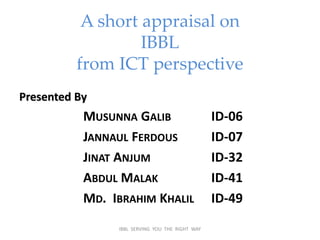 online performance of IBBL