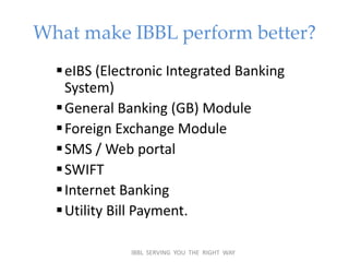 online performance of IBBL