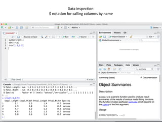 34
Data	inspection:		
$	notation	for	calling	columns	by	name
 