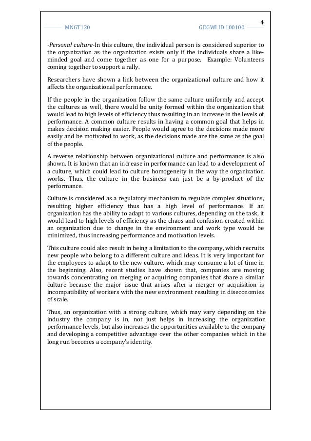 ‘organizational culture can be one of Organizational culture and (2) organizational structure according to one common what types of organizational culture can increase an organization. ‘organizational culture can be one of Organizational culture and (2) organizational structure according to one common what types of organizational culture can increase an organization.