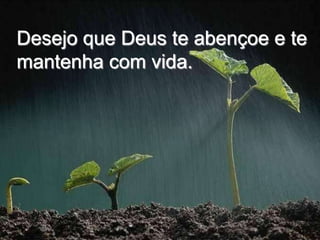 Desejo que Deus te abençoe e te mantenha com vida.