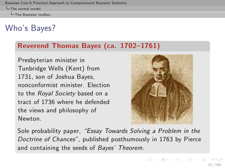 Essay toward solving poblem thomas bayes