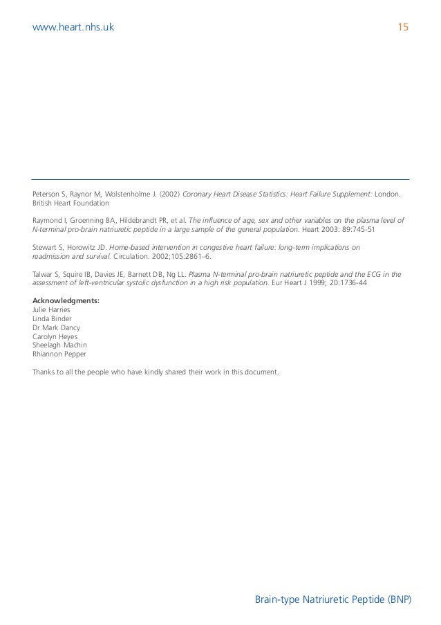 Brain Type Natriuretic Peptide Bnp An Information Resource For Ca