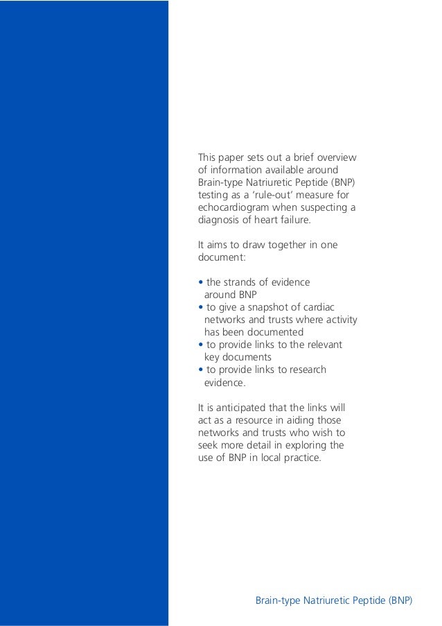 Braintype Natriuretic Peptide (BNP) An Information