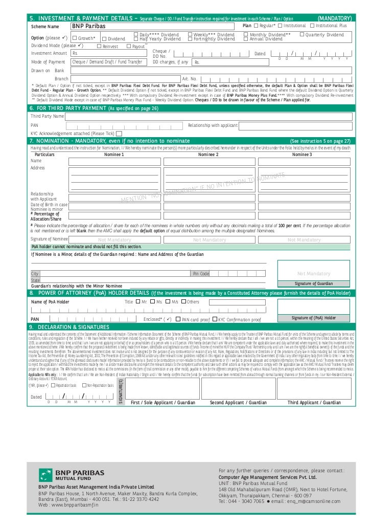 Bnp paribas tax advantage plan application form