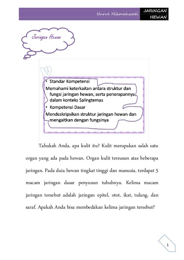 buku tentang jaringan  hewan 