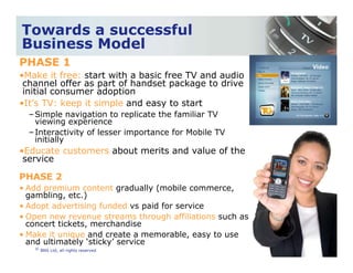 Business Model for Broadcast Mobile TV