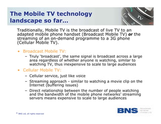 Business Model for Broadcast Mobile TV