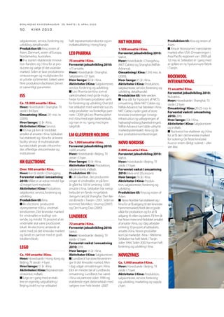 BERLINGSKE NYHEDSMAGA SIN 26. MARTS - 8. APRIL 2010

44

kina 2010

Frygten for kopiering er væk
Den kinesiske copy-paste syge er tilsyneladende aftagende – i hvert fald ifølge en række danske virksomheder
med aktiviteter i Kina.
AF SØREN SPRINGBORG OG
ANDERS ROSTGAARD
FOTO: SØREN BIDSTRUP, BEIJING

G

ucci-tasken til
et par hundrede kroner og
Rolex-uret til
en halvtredser
kan man stadig
få på gadehjørner og på det berømte Silkemarked i
Beijing. Og på så godt som enhver indenrigsﬂyvning i Kina går der ikke
mange sekunder fra skiltet med ”Fasten seatbelts” er slukket efter take
off, til de kinesiske medpassagerer
ﬁnder de bærbare computere frem
for at sætte den nyeste Hollywoodblockbuster på. Også selv om ﬁlmene
ofﬁcielt endnu ikke har haft premiere i hverken europæiske eller kinesiske biografer.
Men set fra de globale virksomheders synspunkt er problemet med
kopiering og beskyttelse af Intellectual Property Rights (IPR) i dag langt
mindre i Kina, end det var for bare
få år siden. Det skyldes ikke mindst,
at Kina i dag har antaget form af et
meget mere modent marked end for
bare fem år siden:
”Det er klart, at Kina tidligere har

været et sted, hvor man var ekstra
på vagt, når det kom til IPR-rettigheder. Det er selvfølgelig stadig noget,
vi er opmærksomme på i Kina, men
jeg vil ikke sige, vi tager særlige forholdsregler i Kina i forhold til andre
lande. Man skal huske på, at ﬂere og
ﬂere kinesiske virksomheder prioriterer forskning og innovation og
derfor selv er begyndt at prioritere
IPR. Det afspejler sig også i regeringens indsats på området,” siger Tom
Knutzen, administrerende direktør
i Danisco, der henter omkring fem
procent af sin omsætning i Kina, og
som har opført store fabriksanlæg
i landet.
Tilfredse ansatte afgørende: Samme
vurdering har man hos Daniscos
store konkurrent Novozymes, der
med omkring 100 forskere ansat
i koncernens kinesiske division
har lagt store dele af forskningen i
Kina.
”For nogle år siden ﬁk vi en ny
patentlov i Kina, der er meget mere
klar end tidligere og yder langt bedre beskyttelse. Det gør det klart mere effektivt og mindre risikobetonet
at arbejde i Kina. Selvfølgelig tager
vi almindelige forholdsregler, men
det er ikke sådan, at vi går rundt
og er mere mistroiske over for vores medarbejdere i Kina end andre
steder. Dertil skal så også siges, at vi
som enzymproducent arbejder med

KOPI-KINA?
Kina var i 2009 det land i verden, hvor der indenrigs blev ansøgt om flest patenter.
Samtidig indtog Kina en tredjeplads, når det kom til internationale patentansøgninger.
Antallet af udenlandske beskyttede varemærker i Kina nåede i 2008 op på 530.000.
Kina har de senere år ført en hård kurs mod krænkelser af varemærker og patenter,
og flere domstole i Kina har nu særlige IPR-afdelinger.
I 2008 var det gennemsnitlige erstatningsbeløb ved IPR-sager ved de kinesiske
domstole 15.000 USD. Den højeste erstatning tildelt ved en kinesisk IPR-sag var
2,78 mio USD.
Kilde: World Intellectual Property Organization

”Jo mere
tilfredse
vores medarbejdere
er, jo mindre
er risikoen
for, at de er
illoyale mod
selskabet”
MICHAEL FREDSKOV,
landechef, Novozymes,
Kina.

en teknologi, der er ganske svær at
kopiere,” siger Michael Fredskov,
landechef for Novozymes i Kina.
Han understreger, at god medarbejderpleje er en af de bedste måder
at beskytte sig mod kopiering og industrispionage:
”Jo mere tilfredse vores medarbejdere er, jo mindre er risikoen for,
at de er illoyale mod selskabet. Sådan er det i Danmark, og sådan er
det i Kina.” Den holdning deler man
fuldstændig hos Novo Nordisk, der
netop er i færd med at bygge en ny
insulinfabrik i Kina. En fabrik der
vil rumme meget af selskabets kerneteknologi.
”Det ville ikke give mening at være i Kina, hvis ikke også vi her opbyggede en videntung organisation,
der kan trække på selskabets grundviden. Derfor gør vi ikke noget specielt for at beskytte vores IPR i Kina
i forhold til andre lande, vi er i. Som
altid er den bedste beskyttelse mod
kopiering at holde på medarbejderne, og da vi har en årlig udskiftning
blandt medarbejdere i Kina på mindre end to procent, føler vi os godt
sikret,” siger Lars Arnoldsen, vicedirektør i Novo Nordisk Kina.
Førende på patenter: De danske virksomheders erfaring i Kina bliver da
også bekræftet af FN-organet WIPO
(World Intellectual Property Organization). Her har man netop offentliggjort en ny analyse af det globale patentområde. Analysen viser, at Kina
i 2009 var det land i verden, hvor der
indenrigs blev ansøgt om ﬂest patenter. Samtidig indtog Kina en tredjeplads, når det kom til internationale patentansøgninger. I 2008 nåede
antallet af udenlandske beskyttede
varemærker i Kina 530.000.
”Udviklingen i Kina viser helt
klart, at landet tager udfordringen
med at beskytte patenter meget alvorligt. Men også at Kina som nation er fuldt besluttet på at øge dens
innovative kapaciteter,” sagde ge-

 