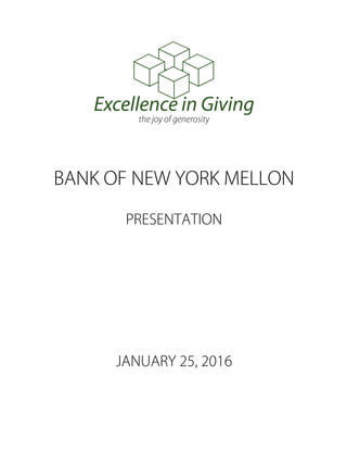  
	
  
	
  
BANK OF NEW YORK MELLON
PRESENTATION
JANUARY 25, 2016
 