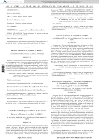 Documento descarregado pelo utilizador Adilson Varela (10.8.0.12) em 03-05-2013 08:59:11.
© Todos os direitos reservados. A cópia ou distribuição não autorizada é proibida.

108

II SÉRIE — NO 24 «B. O.» DA REPÚBLICA DE CABO VERDE — 3

denominada “ATSV – ASSOCIAÇÃO DE TAEKWONDO DE SÃO VICENTE”, com sede em São Vicente, de duração indeterminada, sem ﬁns
lucrativos e o património inicial de cinquenta mil escudos, representada
perante terceiros pelo presidente da direcção, e cujos ﬁns são:

SÓCIO E QUOTA:
QUOTA: 200.000$00.
TITULAR: Iriny Melany Spinola Fontes.
Estado civil: Solteira, maior.
Residência: Palmarejo - cidade da Praia.
Nif: 138996601.
GERÊNCIA: Exercida pela sócia Iriny Melany Spinola Fontes.
FORMA DE OBRIGAR: Com a assinatura da gerente ou de um
procurador devidamente mandando.
Está conforme o original.

Dirigir, promover, incentivar e regulamentar a prática
do taekwondo na ilha de São Vicente, organizar
campeonatos, formar treinadores e árbitros.
Está conforme
Cartório Notarial da Região de Primeira Classe de São Vicente,
em Mindelo, aos 3 de Abril de 2013. – O Notário, João de Deus Nobre
Chantre Lopes da Silva.

––––––
Extracto publicação de sociedade nº 167/2013:
O NOTÁRIO: JOÃO DE DEUS NOBRE CHANTRE LOPES DA
SILVA

Conservatória dos Registos Predial, Comercial e Automóvel, aos 24
de Abril de 2013. – A Conservadora, Denísia Almeida da Graça.

––––––
Extracto publicação de sociedade nº 165/2013:
A CONSERVADORA: DENÍSIA ALMEIDA DA GRAÇA
EXTRACTO

1 689000 005433

DE MAIO DE 2013

Certiﬁco narrativamente para efeitos de publicação, que nesta Conservatória a meu cargo e nos termos do disposto na alínea b) do número
1 do artigo 9.°, da Lei número 25/VI/2003, de 21 de Julho, foi constituída uma associação sem ﬁns lucrativos denominada “ASSOCIAÇÃO
BATISTA CABOVERDIANA - ABC”, com sede em Palmarejo - cidade
da Praia, de duração indeterminada, com o património inicial de vinte
e cinco mil escudos, tendo por ﬁnalidade principal:
Promover e praticar o Amor a Deus sobre todas as coisas e amar
ao próximo como se ama a si mesmo, através do servir a
Deus e servir ao próximo.
Membros da direcção:
Presidente do Conselho Directivo: Dr. Luiz Roberto Nunes.
Presidente da Mesa da Assembleia: Sra Ana Luiza de Souza Nunes.
Presidente do Conselho Fiscal: Professor Pedro Elias Tavares.
Representantes Internacionais e Membros do Conselho Fiscal: Sr.
Duke Cornell Powell e Srª Francês Chiles Pewell.
Está conforme o original.
Conservatória dos Registos Predial, Comercial e Automóvel, aos 24
de Abril de 2013. – A Conservadora, Denísia Almeida da Graça.

––––––
Cartório Notarial da Região de 1ª Classe de São Vicente
Extracto publicação de sociedade nº 166/2013:
O NOTÁRIO: JOÃO DE DEUS NOBRE CHANTRE LOPES DA
SILVA
EXTRACTO
Certiﬁco, para efeito de publicação nos termos do disposto na alínea
b) do n° 1 do artigo 9° da Lei n° 25/VI/2003, de 21 de Julho, que no dia
vinte e sete de Março de dois mil e treze, no Cartório Notarial de São
Vicente, perante o notário Dr. João de Deus Nobre Chantre Lopes da
Silva, foi lavrada no livro de notas para escrituras diversas número
C/Cinquenta, a folhas quatro, a escritura de constituição da associação,

https://kiosk.incv.cv

EXTRACTO
Certiﬁco, para efeito de publicação nos termos do disposto na alínea
b) do n° 1 do artigo 9° da Lei n° 25/VI/2003, de 21 de Julho, que no dia
vinte e quatro de Abril de dois mil e treze, no Cartório Notarial de São
Vicente, perante o notário Dr. João de Deus Nobre Chantre Lopes da
Silva, foi lavrada no livro de notas para escrituras diversas número C/
Cinquenta, a folhas quarenta, a escritura de constituição da associação,
denominada “ASSOCIAÇÃO GRUPO CARNAVALESCO DE MONTE
SOSSEGO”, com sede na freguesia de Nossa senhora da Luz, Cidade do
Mindelo - São Vicente, de duração indeterminada, sem ﬁns lucrativos,
com património inicial de quatro mil oitocentos e vinte e dois escudos,
que será representada perante terceiros, em juízo e fora dele, pelo
presidente da direcção, e cujos ﬁns são:
Participar dos desﬁles carnavalescos no município e em todo o
território nacional e estrangeiro, sempre que possível.
Está conforme
Cartório Notarial da Região de Primeira Classe de São Vicente, em
Mindelo, aos 25 de Abril de 2013. – O Notário, João de Deus Nobre
Chantre Lopes da Silva.

––––––
Conservatória dos Registos e Cartório Notarial da Região
de Segunda Classe da Ribeira Grande e Paúl
Extracto publicação de sociedade nº 168/2013
O CONSERVADOR/NOTÁRIO, P/S: SILVESTRE DEODATO DA
CIRCUNCISÃO OLIVEIRA
EXTRACTO
Certiﬁco, para os efeitos de publicação nos termos do disposto na
alínea b) do número 1 do artigo 9.° da Lei número 25/VI/2003, que no
dia 10 de Dezembro de 2012, na Conservatória e Cartório Notarial
da Região de Ribeira Grande e Paul, a meu cargo, foi lavrado no livro
de notas para Escrituras Diversas N° 48, à Fls, 76, uma escritura de
constituição de uma associação denominada “ASSOCIAÇÃO DESPORTIVA VELHAS GLÓRIAS PONTASSOLENSE “ com sede na Cidade
da Ponta do Sol, Freguesia de Nossa Senhora do Livramento - Ilha de
Santo Antão, representada em Juízo e fora dele, pela Direcção.
A associação desportiva velhas glórias pontassolense, tem carácter
desportivo, sem ﬁns lucrativos, políticos e religiosos e tem por objectivo
promover e desenvolver actividades desportivas, nomeadamente a prática de futebol de 11, futsal e futebol feminino, organizar jogos, torneiros
de futebol convívios caravanas desportivo e participar em campeonatos
e intercâmbios desportivos, recreativos e culturais a nível local, nacional
e na diáspora, no seio dos antigos jogadores de futebol da Ponta do Sol
e doutras localidades que militaram nos clubes desportivos locais ou
de outras ilhas e a inda pessoas amantes do desporto rei interessadas
em desenvolver actividades desportivas.
Esta conforme.
Conservatória dos Registos e Cartório Notarial da Região de Santo
Antão, na Cidade de Ponta do Sol, aos 29 de Janeiro de 2013. – O Conservador/Notário, Silvestre Deodato da Circuncisão Oliveira.

62F5DCDE-F9FF-4FF6-BA36-ED0514C84E33

 