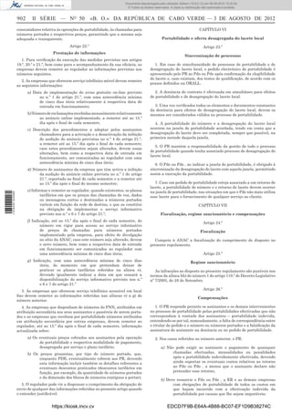 Documento descarregado pelo utilizador Adilson (10.8.0.12) em 06-08-2012 15:32:50.
                                                                               © Todos os direitos reservados. A cópia ou distribuição não autorizada é proibida.


                  902     II SÉRIE — NO 50                   «B. O.» DA REPÚBLICA DE CABO VERDE — 3 DE AGOSTO DE 2012
                  consumidores relativa às operações de portabilidade, às chamadas para                                             CAPÍTULO VI
                  números portados e respectivos preços, garantindo que a mesma seja
                  adequada e transparente.                                                              Portabilidade e oferta desagregada do lacete local
                                               Artigo 22.º                                                                             Artigo 23.º
                                      Prestação de informações
                                                                                                                         Sincronização de processos
                    1. Para veriﬁcação da execução das medidas previstas nos artigos
                  19.º, 20.º e 21.º, bem como para o acompanhamento da sua eﬁcácia, as             1. Em caso de simultaneidade de processos de portabilidade e de
                  empresas devem remeter ao regulador as informações previstas nos              desagregação do lacete local, o pedido electrónico de portabilidade é
                  números seguintes.                                                            apresentado pelo PR ao Pdo ou Pde após conﬁrmação da elegibilidade
                                                                                                do lacete e, caso existam, dos testes de qualiﬁcação, de acordo com os
                     2. As empresas que oferecem serviço telefónico móvel devem remeter
                                                                                                prazos deﬁnidos na ORALL.
                  as seguintes informações:
                        a) Data de implementação do aviso gratuito on-line previsto                2. A denúncia do contrato é efectuada em simultâneo para efeitos
                              no n.º 1 do artigo 21.º, com uma antecedência mínima              de portabilidade e de desagregação do lacete local.
                              de cinco dias úteis relativamente à respectiva data de
                              entrada em funcionamento;                                           3. Uma vez veriﬁcados todos os elementos e documentos constantes
                                                                                                da denúncia para efeitos de desagregação do lacete local, devem os
                        b) Número de reclamações recebidas mensalmente relativamente            mesmos ser considerados válidos no processo de portabilidade.
                              ao anúncio online implementado, a remeter até ao 15.º
                              dia após o ﬁnal de cada semestre;                                    4. A portabilidade do número e a desagregação do lacete local
                        c) Descrição dos procedimentos a adoptar pelos assinantes               ocorrem na janela de portabilidade acordada, tendo em conta que a
                              chamadores para a activação e a desactivação da inibição          desagregação do lacete deve ser completada, sempre que possível, na
                              de audição do anúncio previstas no n.º 4 do artigo 21.º,          primeira metade daquela janela.
                              a remeter até ao 15.º dia após o ﬁnal de cada semestre;
                                                                                                   5. O PR mantém a responsabilidade da gestão de todo o processo
                              caso estes procedimentos sejam alterados, devem essas
                                                                                                de portabilidade quando tenha associado processo de desagregação do
                              alterações, bem como a respectiva data de entrada em
                                                                                                lacete local.
                              funcionamento, ser comunicadas ao regulador com uma
                              antecedência mínima de cinco dias úteis;                             6. O Pdo ou Pde , ao indicar a janela de portabilidade, é obrigado à
                        d) Número de assinantes da empresa que têm activa a inibição            sincronização da desagregação do lacete com aquela janela, permitindo
                              da audição do anúncio online prevista no n.º 1 do artigo          assim a execução da portabilidade.
                              21.º, reportado ao ﬁnal de cada semestre e a remeter até
                              ao 15.º dia após o ﬁnal do mesmo semestre;                           7. Caso um pedido de portabilidade esteja associado a um retorno de
                                                                                                lacete, a portabilidade do número e o retorno do lacete devem ocorrer
                        e) Informar e remeter ao regulador, quando existentes, os planos        na janela de portabilidade, nas situações em que o Pde não mais utiliza
1 574000 002089




                                tarifários em que os preços das chamadas de voz, dados          esse lacete para o fornecimento de qualquer serviço ao cliente.
                                ou mensagens curtas e destinadas a números portados
                                variem em função da rede de destino, o que as constitui                                            CAPÍTULO VII
                                na obrigação de implementar o serviço informativo
                                previsto nos n.º s 6 e 7 do artigo 21.º;                               Fiscalização, regime sancionatório e compensações
                        f) Indicação, até ao 15.º dia após o ﬁnal de cada semestre, do
                                                                                                                                       Artigo 24.º
                               número em vigor para acesso ao serviço informativo
                               de preços de chamadas para números portados                                                           Fiscalização
                               implementado pela empresa, para efeito de divulgação
                               no sítio da ANAC; caso este número seja alterado, devem            Compete à ANAC a ﬁscalização do cumprimento do disposto no
                               o novo número, bem como a respectiva data de entrada             presente regulamento.
                               em funcionamento ser comunicados ao regulador com
                               uma antecedência mínima de cinco dias úteis;                                                            Artigo 25.º
                        g) Indicação, com uma antecedência mínima de cinco dias                                               Regime sancionatório
                              úteis, do momento em que pretendam deixar de
                              praticar os planos tarifários referidos na alínea e),                As infracções ao disposto no presente regulamento são puníveis nos
                              devendo igualmente indicar a data em que cessará a                termos da alínea hh) do número 1 do artigo 110.º do Decreto-Legislativo
                              disponibilização do serviço informativo previsto nos n.º          nº 7/2005, de 28 de Setembro.
                              s 6 e 7 do artigo 21.º
                    3. As empresas que oferecem serviço telefónico acessível em local                                                  Artigo 26.º
                  ﬁxo devem remeter as informações referidas nas alíneas e) a g) do
                                                                                                                                   Compensações
                  número anterior.
                     4. As empresas que disponham de números do PNN, atribuídos em                 1. O PR responde perante os assinantes e os demais intervenientes
                  atribuição secundária aos seus assinantes e passíveis de serem porta-         no processo de portabilidade pelas portabilidades efectivadas que não
                  dos e as empresas que recebam por portabilidade números atribuídos            correspondam à vontade dos assinantes – portabilidade indevida,
                  em atribuição secundária por outras empresas, devem remeter ao                entendendo-se por tal, nomeadamente, a falta de correspondência entre
                  regulador, até ao 15.º dia após o ﬁnal de cada semestre, informação           o titular do pedido e o número ou números portados e a falsiﬁcação da
                  actualizada sobre:                                                            assinatura do assinante na denúncia ou no pedido de portabilidade.
                        a) Os eventuais preços cobrados aos assinantes pela operação               2. Nos casos referidos no número anterior, o PR:
                              de portabilidade e respectiva modalidade de pagamento,
                              desagregada por serviço e plano tarifário;                                a) Não pode exigir ao assinante o pagamento de quaisquer
                        b) Os preços grossistas, por tipo de número portado, que,                             chamadas efectuadas, mensalidades ou penalidades
                              enquanto PDE, eventualmente cobrem aos PR, devendo                              após a portabilidade indevidamente efectivada, devendo
                              esta informação incluir também os detalhes referentes a                         ainda suportar os eventuais custos relativos ao retorno
                              eventuais descontos praticados (descontos tarifários em                         ao Pdo ou Pde , a menos que o assinante declare não
                              função, por exemplo, da quantidade de números portados                          pretender esse retorno;
                              e da dimensão dos blocos de números contíguos a portar).
                                                                                                        b) Deve ressarcir o Pdo ou Pde , a ER e as demais empresas
                     5. O regulador pode vir a dispensar o cumprimento da obrigação de                        com obrigações de portabilidade de todos os custos em
                  envio de qualquer das informações referidas no presente artigo quando                       que hajam incorrido com a efectivação indevida da
                  o entender justiﬁcável.                                                                     portabilidade por causas que lhe sejam imputáveis;


                                     https://kiosk.incv.cv                                                  EDCD7F9B-E64A-4B88-BC07-EF1D9B38274C
 