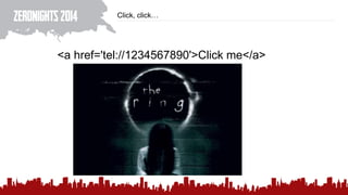 Click, click…
<a href='tel://1234567890'>Click me</a>
 