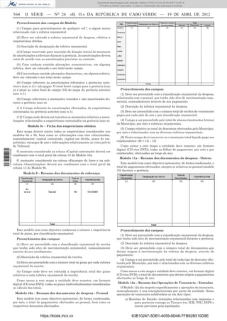 Documento descarregado pelo utilizador Adilson (10.8.0.12) em 25-04-2012 14:45:14.
                                                                                           © Todos os direitos reservados. A cópia ou distribuição não autorizada é proibida.


                  564       II SÉRIE — NO 26                     «B. O.» DA REPÚBLICA DE CABO VERDE — 19 DE ABRL DE 2012
                    Preenchimento dos campos do Modelo:                                                        Mês
                                                                                                                        Classificação
                                                                                                                                      Designação da Rubrica
                                                                                                                                                              Total dos recibos                  Total
                                                                                                                         Orçamental                            de vencimento         Abonos    Descontos         Líquido
                     (1) Campo para preenchimento de qualquer ref.ª, a algum anexo                          Janeiro          (1)               (2)                   (3)               (4)        (5)              (6)

                  relacionado com a rubrica orçamental.                                                     Fevereiro

                    (2) Deve ser colocada a rubrica orçamental da despesa, relativa a                       Março

                  empréstimos obtidos.                                                                      Abril

                    (3) Inscrição da designação da rubrica orçamental.                                      Maio

                                                                                                            Junho
                     (4) Campo reservado para inscrição da dotação inicial do montante
                  de amortizações a efectuar durante a gerência. As amortizações devem                      Julho
                  estar de acordo com as amortizações previstas no contrato.                                Agosto

                    (5) Caso tenham existido alterações aumentativas, em alguma                             Setembro
                  rubrica, deve ser colocado o seu total neste campo.                                       Outubro

                    (6) Caso tenham existido alterações diminutivas, em alguma rubrica,                     Novembro
                  deve ser colocado o seu total neste campo.
                                                                                                            Dezembro

                     (8) Campo referente às amortizações referentes a gerências ante-                                                        TOTAL
                  riores (ano n-1) e não pagas. O total deste campo para a gerência (ano
                  n) é igual ao valor ﬁnal do campo (16) do mapa da gerência anterior                           Preenchimento dos campos:
                  (ano n-1).                                                                                   (1) Deve ser preenchido com a classiﬁcação orçamental da despesa,
                    (9) Campo referentes a montantes vencidos e não amortizados du-                         relacionada com o pessoal, que tenha sido alvo de movimentação orça-
                  rante a gerência (ano n).                                                                 mental, nomeadamente através do seu pagamento.
                                                                                                                (2) Descrição da rubrica orçamental da despesa.
                    (11) Campo referente às amortizações efectuadas, de empréstimos
                  contratados na gerência anterior (ano n-1).                                                 (3) Deve ser preenchido com o número total de recibos de vencimento
                                                                                                            pagos por cada mês do ano e por classiﬁcação orçamental.
                     (12) Campo onde devem ser inscritos os montantes relativos a amor-
                  tizações relacionadas a empréstimos contratados na gerência (ano n).                         (4) Campo a ser preenchido pelo total de abonos (montantes brutos)
                                                                                                            do Município, por mês e rubricas orçamentais.
                               Modelo 8c – Ficha dos empréstimos obtidos
                                                                                                              (5) Campo relativo ao total de descontos efectuados pelo Município,
                     Este mapa deverá conter todos os empréstimos considerados nos                          por mês e relacionados com as diversas rubricas orçamentais.
                  modelos 8a e 8b, bem como as informações com eles relacionadas,
                                                                                                               (6) Neste campo deve inscrever-se o montante total líquido pago aos
                  nomeadamente: capital contratado, capital em dívida, prazo do em-
                                                                                                            colaboradores: (6) = (4) – (5).
                  préstimo, encargos do ano e informações relativamente ao visto prévio
                  do Tribunal.                                                                                 Como anexo a este mapa a entidade deve remeter, em formato
                                                                                                            digital (CD e/ou DVD), todas as folhas de pagamento, por mês e por
1 518000 002089




                    O montante considerado na coluna «Capital contratado» deverá ser
                                                                                                            colaborador, efectuadas ao longo do ano.
                  condizente com o total geral da coluna 10 do Modelo 10a.
                                                                                                               Modelo 11a – Resumo dos documentos de despesa - Outros
                     O montante considerado na coluna «Encargos do Ano» e na sub-
                  coluna «Amortizações» deverá ser condizente com o total geral da                             Este modelo tem como objectivo apresentar, de forma condensada, o
                  coluna 13 do Modelo 8b.                                                                   total de pagamentos efectuados, excepto os relativos ao pessoal (modelo
                                                                                                            10) durante a gerência.
                          Modelo 9 – Resumo dos documentos de cobrança
                                                                                                               Classificação                                                        Total de
                                                                                                                                         Designação da rubrica                                    Importância total
                        Classificação                            Total de                                       Orçamental                                                        Documentos
                                         Designação da rubrica              Importância total
                         Orçamental                               Guias                                             (1)                              (2)                              (3)                  (4)
                             (1)                  (2)              (3)             (4)

                             Ex:
                           xx.xx.xx            Taxa abc            160        720.000$00




                                                 Total                                                                                             Total

                     Este modelo tem como objectivo condensar o número e importância                            Preenchimento dos campos:
                  total de guias, por classiﬁcação orçamental.
                                                                                                              (1) Deve ser preenchido com a classiﬁcação orçamental da despesa,
                    Preenchimento dos campos:                                                               que tenha sido alvo de movimentação orçamental durante a gerência.
                     (1) Deve ser preenchido com a classiﬁcação orçamental da receita                           (2) Descrição da rubrica orçamental da despesa.
                  que tenha sido alvo de movimentação orçamental, nomeadamente                                (3) Deve ser preenchido com o número total de documentos que
                  através do seu recebimento.                                                               deram origem à movimentação da rubrica da despesa, através do
                                                                                                            pagamento.
                    (2) Descrição da rubrica orçamental da receita.
                                                                                                               (4) Campo a ser preenchido pelo total de cada tipo de desconto efec-
                     (3) Deve ser preenchido com o número total de guias por cada rubrica                   tuado pelo Município, por mês e relacionados com as diversas rubricas
                  orçamental da receita.                                                                    orçamentais.
                     (4) Campo onde deve ser colocada a importância total das guias                            Como anexo a este mapa a entidade deve remeter, em formato digital
                  relativas a cada rubrica orçamental da receita.                                           (CD e/ou DVD), o total de documentos que deram origem a pagamentos
                                                                                                            efectuados ao longo do ano.
                     Como anexo a este mapa a entidade deve remeter, em formato
                  digital (CD e/ou DVD), todas as guias (individualizadas) consideradas                      Modelo 12a – Resumo das Operações de Tesouraria – Entradas
                  no cálculo dos totais.                                                                      O Modelo 12a diz respeito especiﬁcamente a operações de tesouraria,
                                                                                                            nomeadamente à sua retenção/entrada por parte da entidade. Estas
                   Modelo 10a – Resumo dos documentos de despesa - Pessoal                                  operações de tesouraria subdividem-se em dois tipos:
                     Este modelo tem como objectivo apresentar, de forma condensada,                                    a) Receitas do Estado: retenções relacionadas com impostos e
                  por mês, o total de pagamentos efectuados ao pessoal, bem como os                                           para posterior entrega ao Tesouro (ex: IUR, TSU, INPS e
                  respectivos descontos efectuados.                                                                           outros previstos pela legislação).


                                        https://kiosk.incv.cv                                                                63B10247-5DB1-4059-8D46-7FB92B510D8E
 