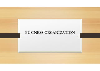 BUSINESS ORGANIZATION
 
