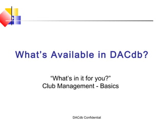 DACdb Rotary Club Management | PPT