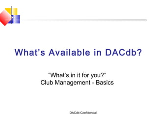 DACdb Rotary Club Management