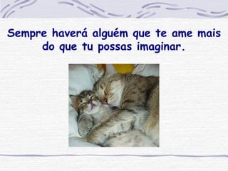 Sempre haverá alguém que te ame mais do que tu possas imaginar. 