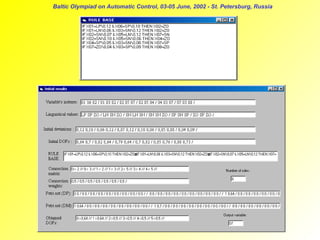 Baltic Olympiad on Automatic Control, 03-05 June, 2002 - St. Petersburg, Russia

 