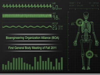 Bioengineering Organization Alliance (BOA) First General Body Meeting of Fall 2011 
