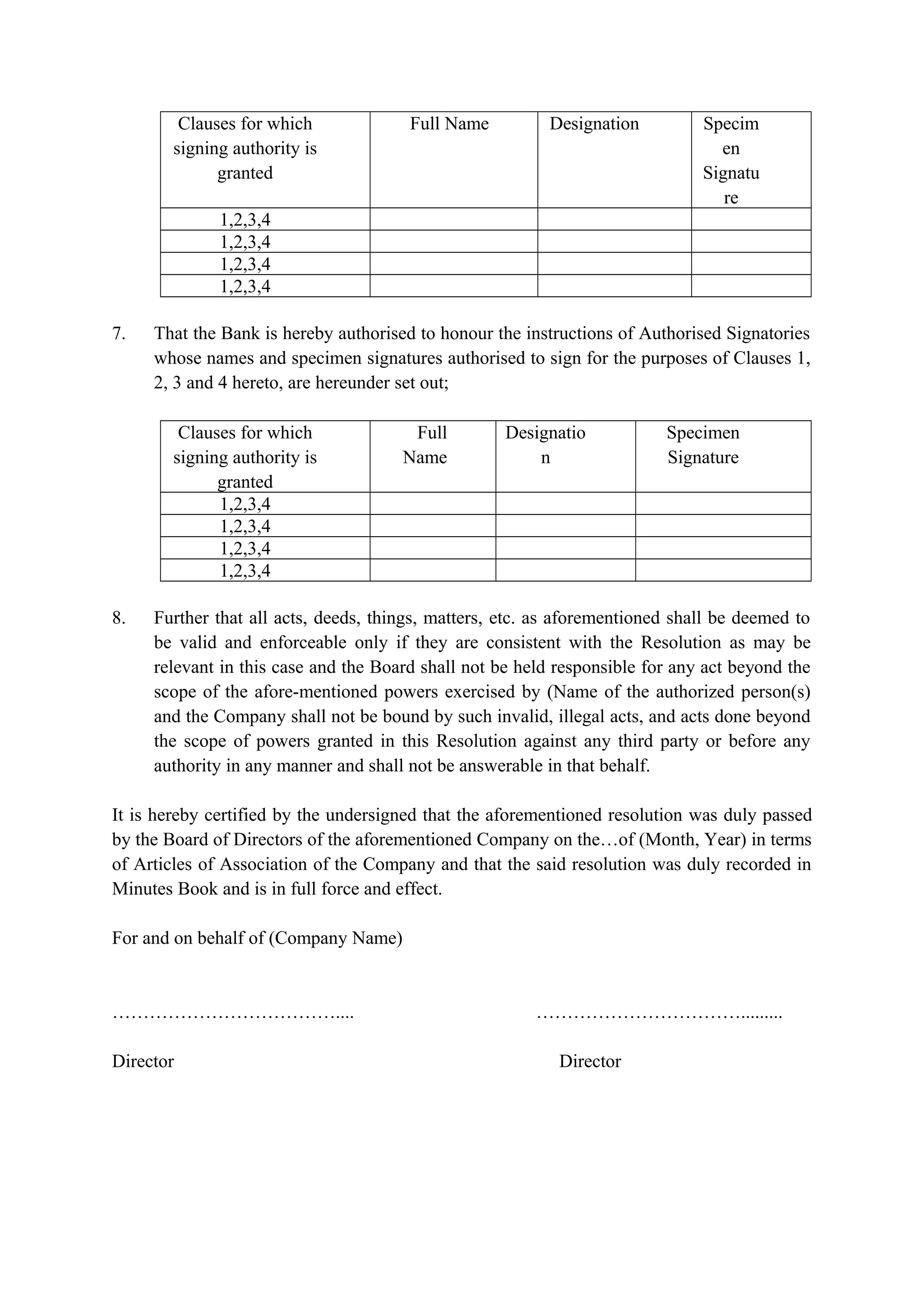 Board resolution | DOC