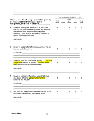 Coaching for Excellence - Board of Directors CEO Assessment Form | DOC