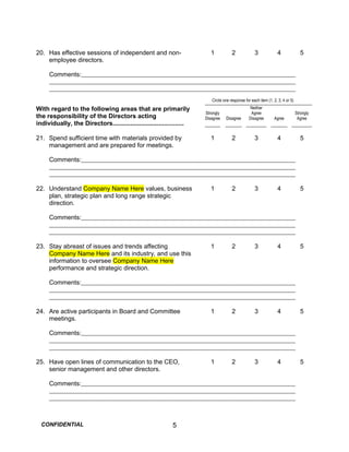 Coaching for Excellence - Board of Directors CEO Assessment Form | DOC