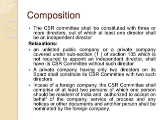 Csr Committee Composition Board committees | PPTX