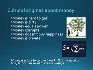 Cultural stigmas about money
 
