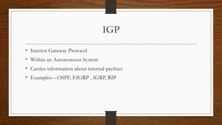 An Overview of Border Gateway Protocol (BGP) | PPTX