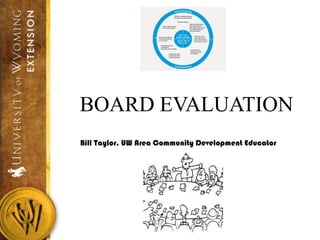 BOARD EVALUATION
Bill Taylor, UW Area Community Development Educator

 