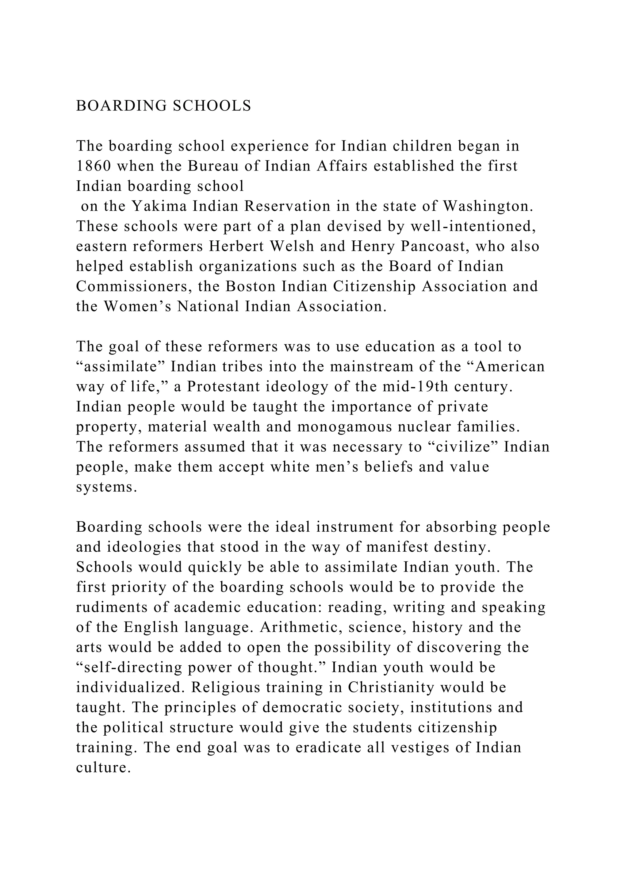 BOARDING SCHOOLSThe boarding school experience for Indian childr.docx