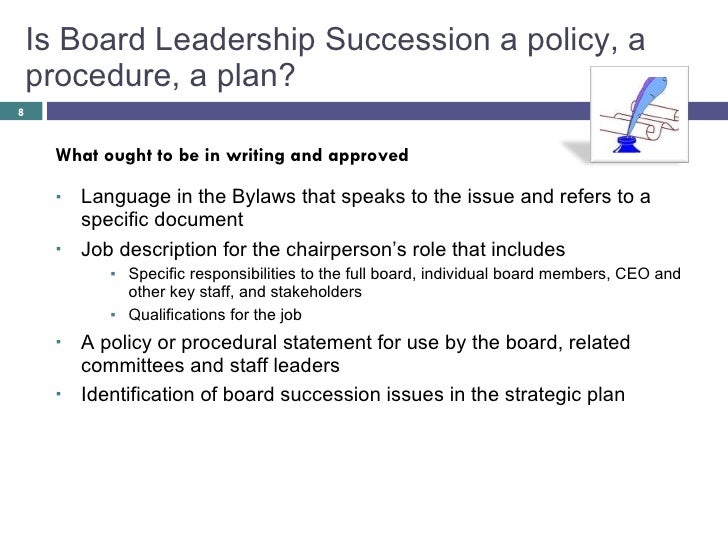 Board Leadership Succession Slide 6