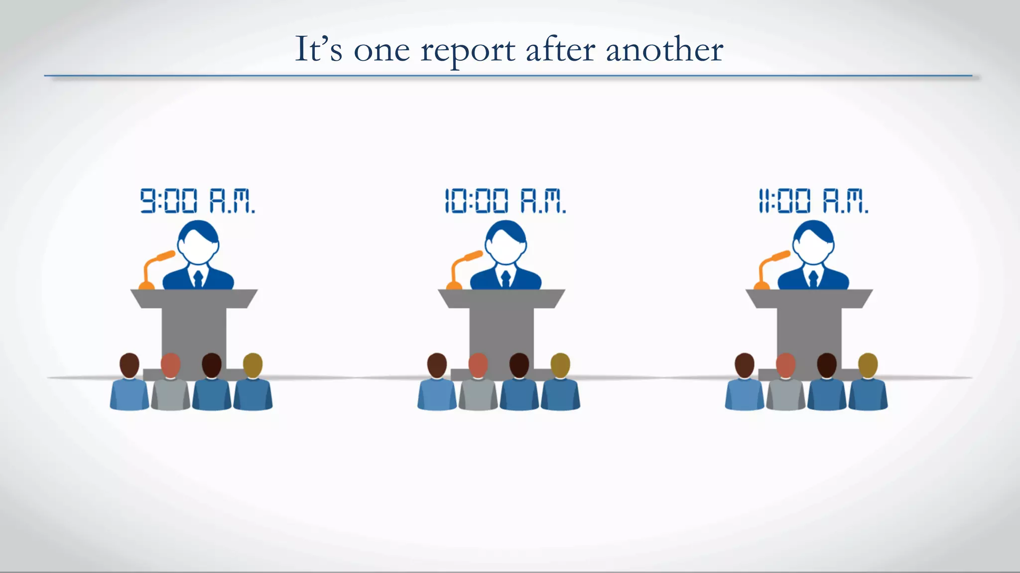 It’s one report after another
 