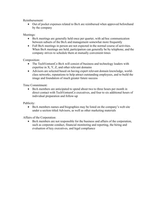 Board of advisors sample charter and advisor role description | DOC